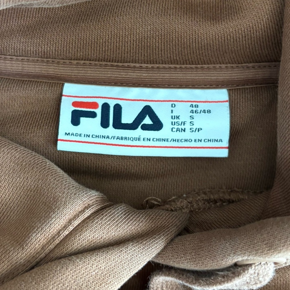 FILA Oversized Brown Hoodie sz S - Picture 5 of 7